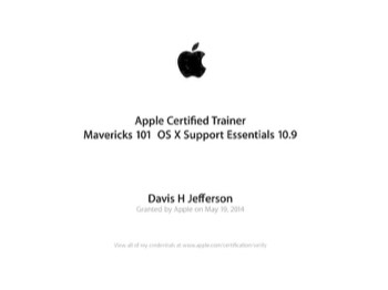  Apple Certified Trainer (ACT Mavericks 101) 