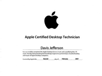  Apple Certified Desktop Techician (ACDT) 