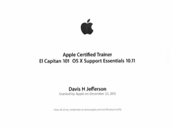  Apple Certified Trainer (ACT El Cap 101) 