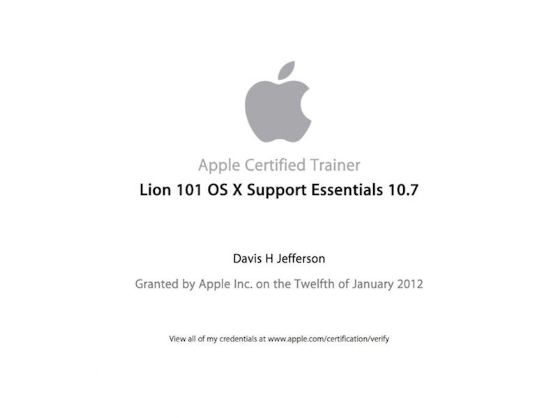  Apple Certified Trainer (ACT Lion 101) 